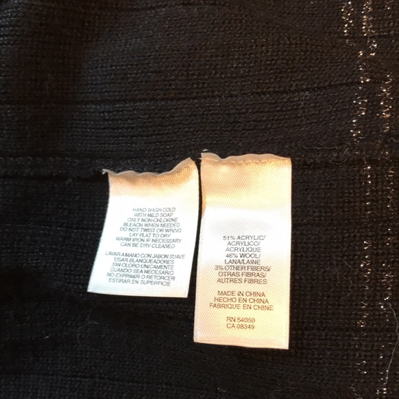 Nine West One Button Knit Cardigan Gold Sparkle Size XL - Picture 6 of 7